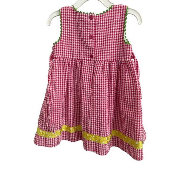B.T. Kids Pink Gingham Toddler Dress With Floral & Ladybug Embroidery 24 Months - Picture 3 of 6